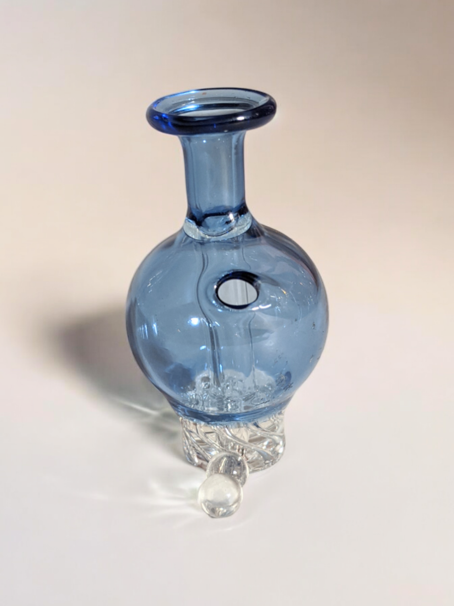 10 Genie Bottle Double-Perk Rig Smooth Hits Clear Glass