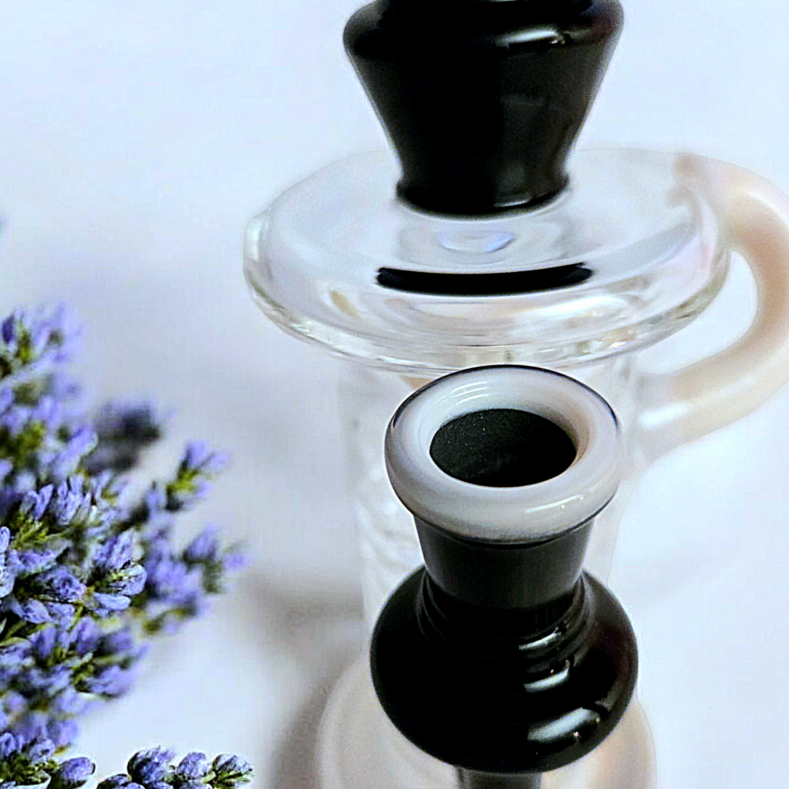 10" Bent Neck Internal Recycler Glass Dab Rig Purple Pink