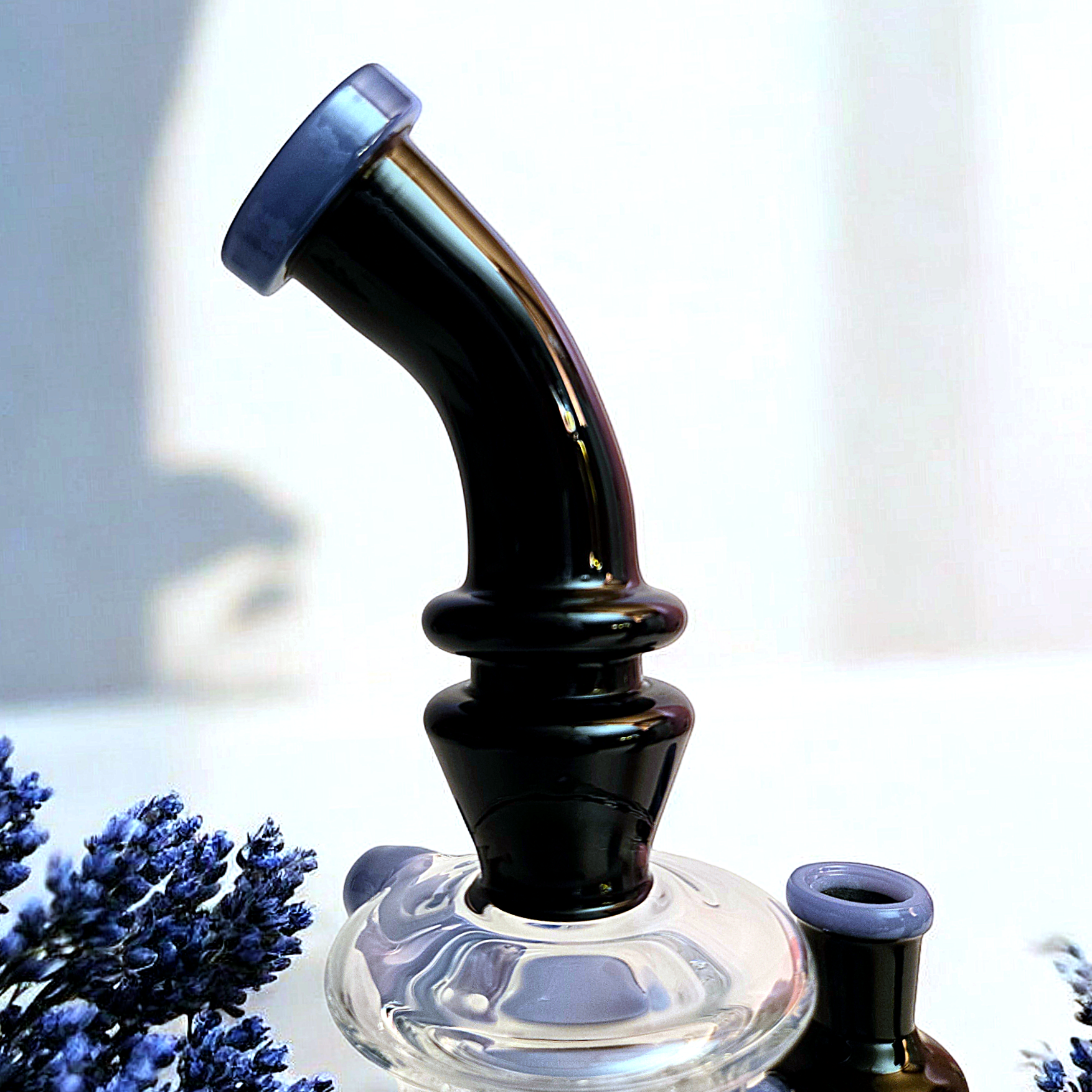 10" Bent Neck Internal Recycler Glass Dab Rig Purple Pink