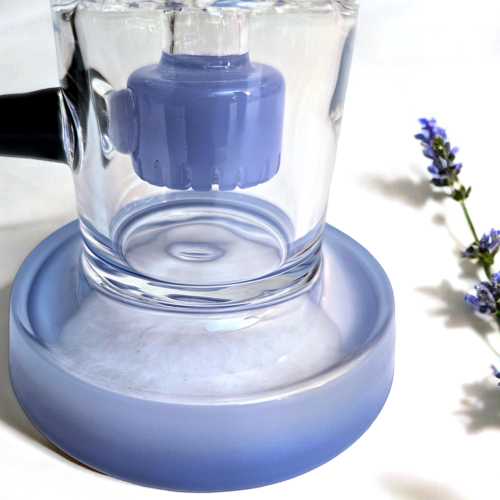 10" Bent Neck Internal Recycler Glass Dab Rig Purple Pink