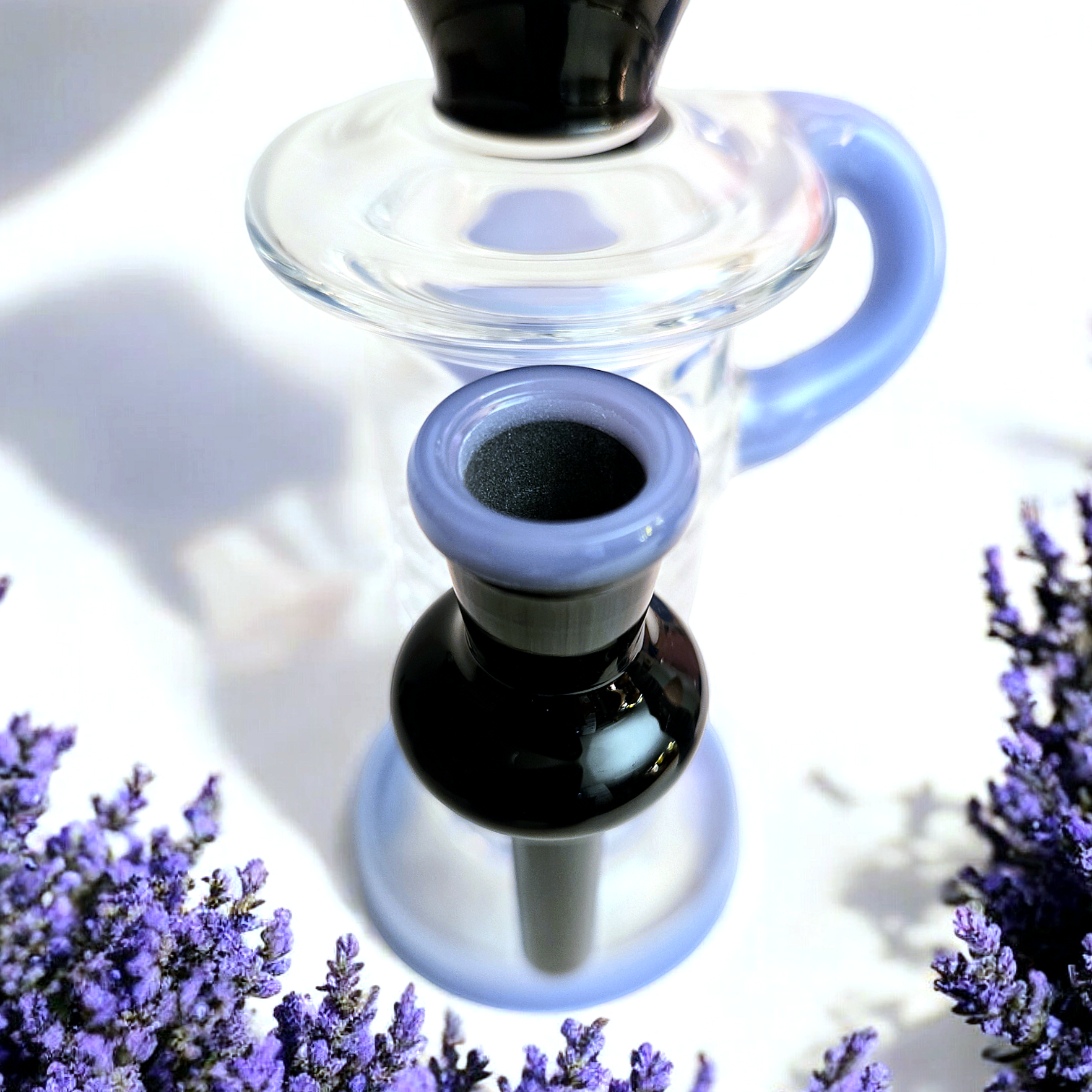 10" Bent Neck Internal Recycler Glass Dab Rig Purple Pink