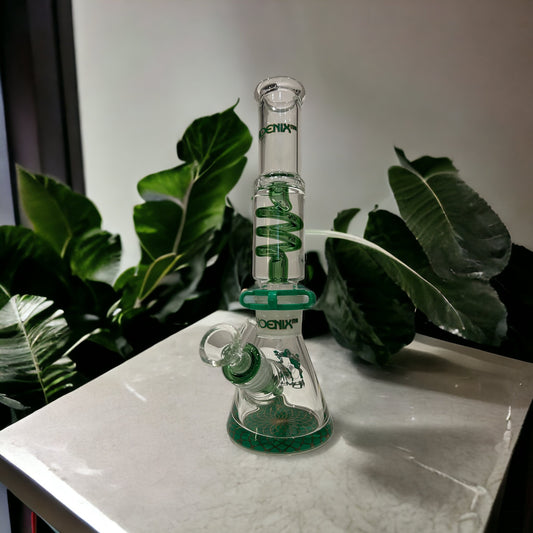 12" Phoenix Green & Gold Glycerin Beaker