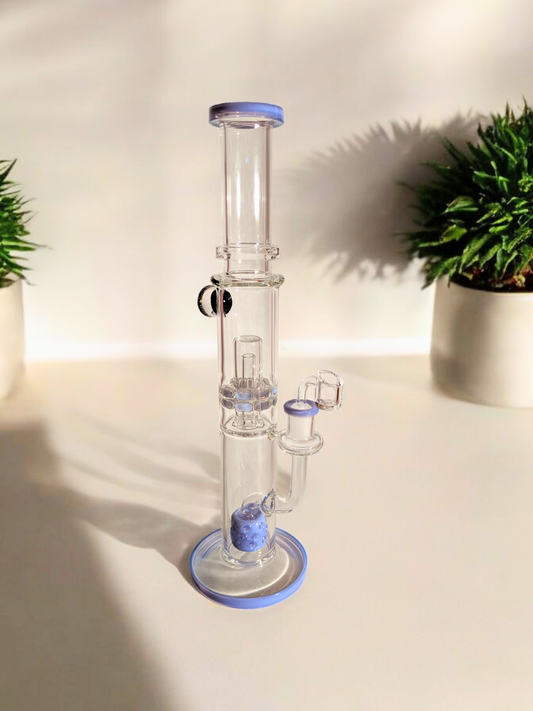 16" Heady Natural Double Perc Rig