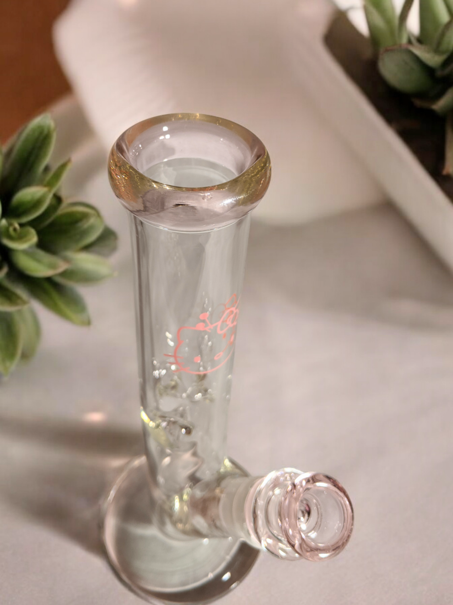 10 Hello Meow Straight Tube Cute Pink Glass Ice Pinch