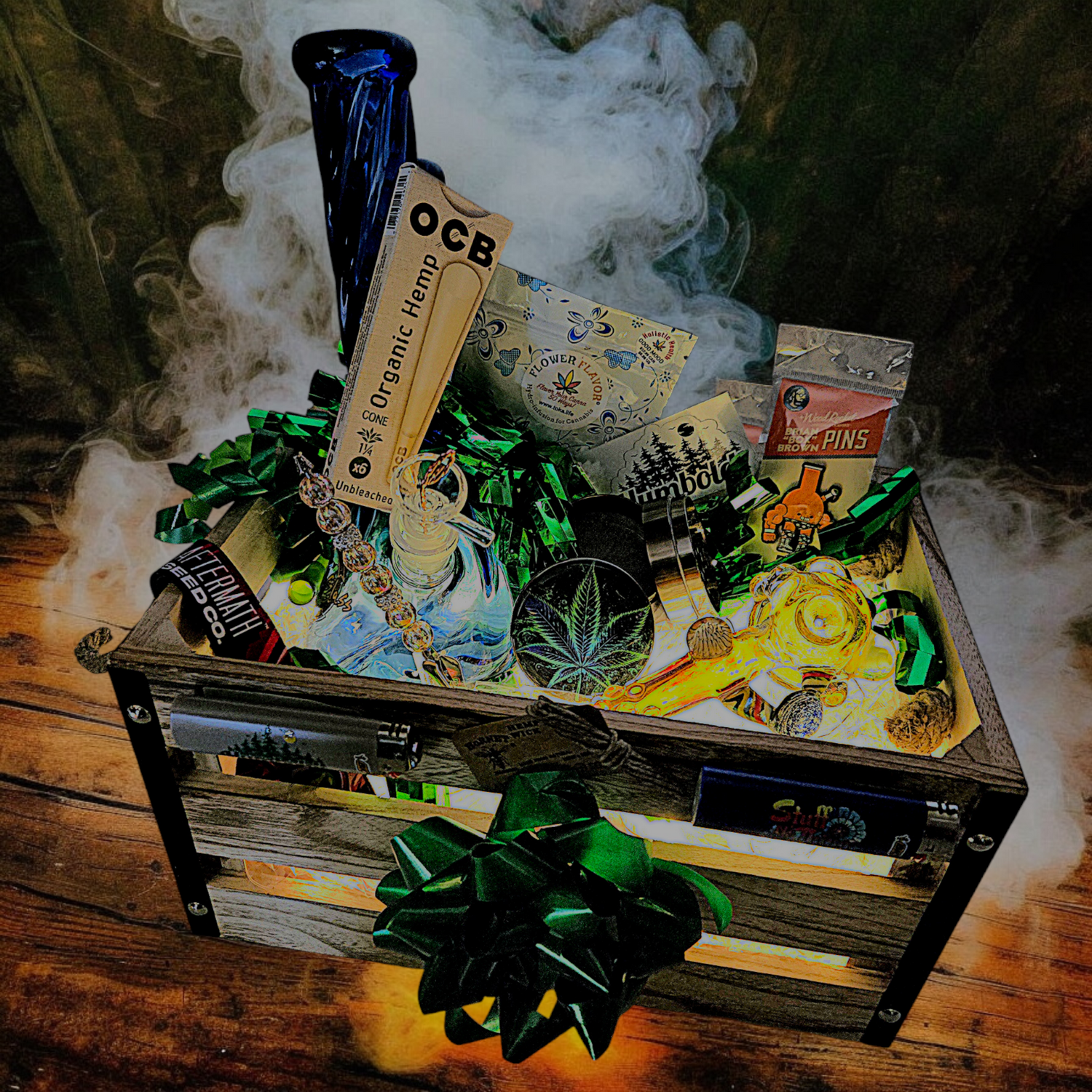 Monthly subscription box packed with expert stoner tools, including smoking accessories, novelty items, and essentials to elevate your sessions, delivered straight to your door.