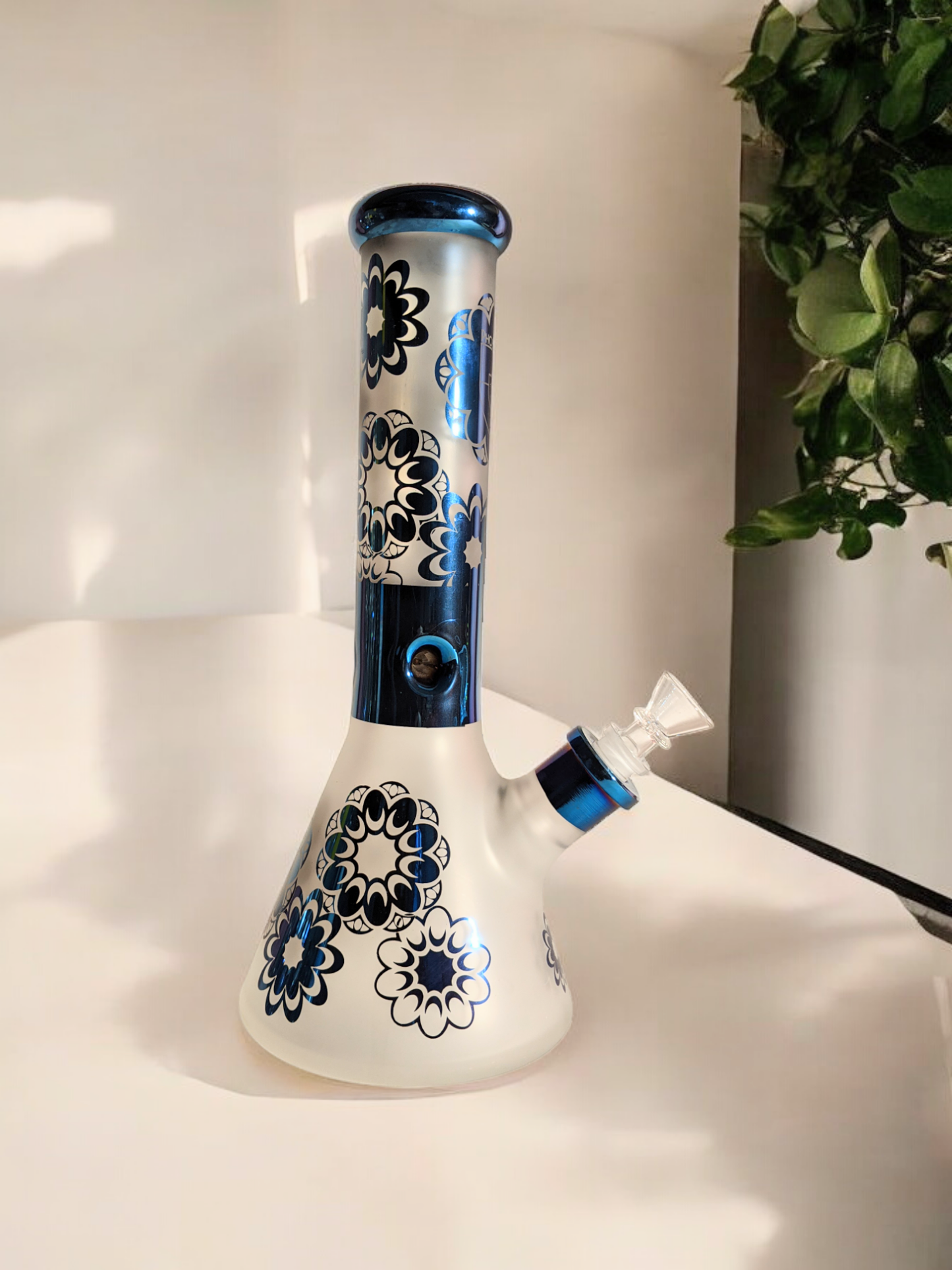 13" Sandblasted Phoenix Flower Beaker